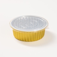 Barquettes à gâteau jetables en aluminium doré BLUE FOIL 6'' avec couvercle en plastique de qualité alimentaire, compatibles congélateur/four, pour cuisson, stockage et rôtissage