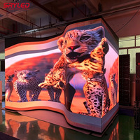 Pantalla LED Curva Flexible GOB Creativa P2.6 P2.9 P3.91 para Interiores y Exteriores, Ideal para Escenarios, Eventos, Exposiciones, Alquiler de Pantallas LED, Video Wall