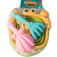 Lot de 4 seaux pliables en plastique pour enfants, pelle à sable et accessoires pour jeux aquatiques, jouets de plage en caoutchouc souple