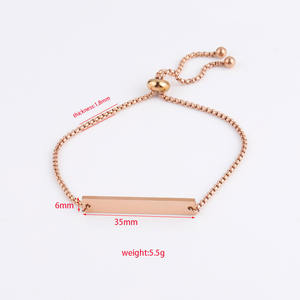 Adjustable <strong>Name</strong> <strong>Bracelet</strong> <strong>Personalised</strong> Custom Stainless Steel Sublimation Engraved Blank Bar <strong>Bracelet</strong> - Product Image 3