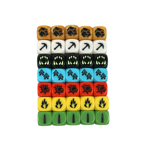 Tùy chỉnh 16mm 19mm góc tròn đầy màu sắc Acrylic Tabletop trò chơi xúc xắc thiết lập màu xanh lá cây màu vàng Board RPG & Tabletop trò chơi xúc xắc - Product Image 2