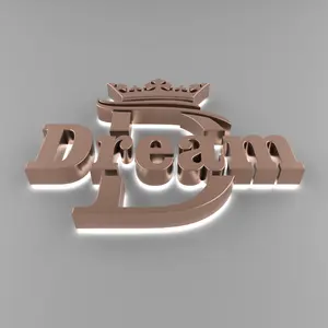 कस्टम 3D लोगो साइनेज बोर्ड रोशन विज्ञापन 3D एक्रिलिक पत्र वर्णमाला पत्र का नेतृत्व किया