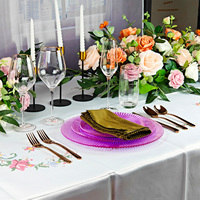 Moderne luxe kristallen ecovriendelijke 32,5 cm loodvrije violette glazen fruit schaal voor thuis en bruiloftdecoratie