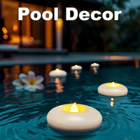 Bougies LED flottantes activées par l'eau, lumières de piscine sans flamme avec interrupteur à capteur automatique pour centre de table de mariage, vase, décoration de bain
