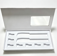 Boîte cadeau rigide personnalisée en carton avec fenêtre longue, impression ligne moléculaire dorée et insert en mousse EVA pour kit d'instruments de précision