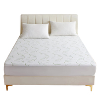 Protège-matelas imperméable en tissu jacquard de bambou et polyester pour hôtel, commande en gros
