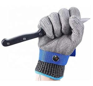 Usine de gants en <span class=keywords><strong>maille</strong></span> métallique Ouverture d'huître personnalisée Coupe de viande Travail de boucher Gants de sécurité en fil d'acier inoxydable - Product Image 4