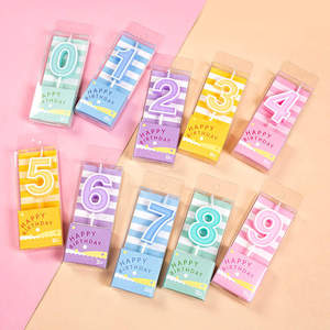 Velas digitales números 0-9 vela de cumpleaños para decoración de fiesta de pastel adornos de pastel <span class=keywords><strong>al</strong></span> por mayor Macaron Color caramelo Decoración de Pastel - Product Image 5