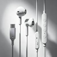 Earphone Kabel Tipe-C Peredam Kebisingan untuk Subway dan Bus, Dilengkapi Mic, ENC, Tahan Air IPX4, Semi-in-ear, Chip DSP, Kabel OFC 1.2m