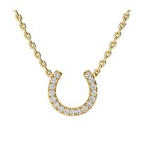 Laodun Hot Selling INS Collier en argent sterling Pendentif en fer à cheval minimaliste Collier en zircon géométrique S925 Vermeil