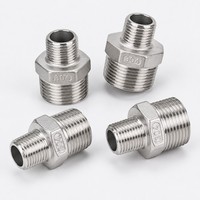 Raccord hexagonal réducteur en acier inoxydable 201 304 BSPP BSPT, filetage mâle 1/2 x 1/4 et 1/2 x 3/8 pouces, forgé à froid, moulé par investissement