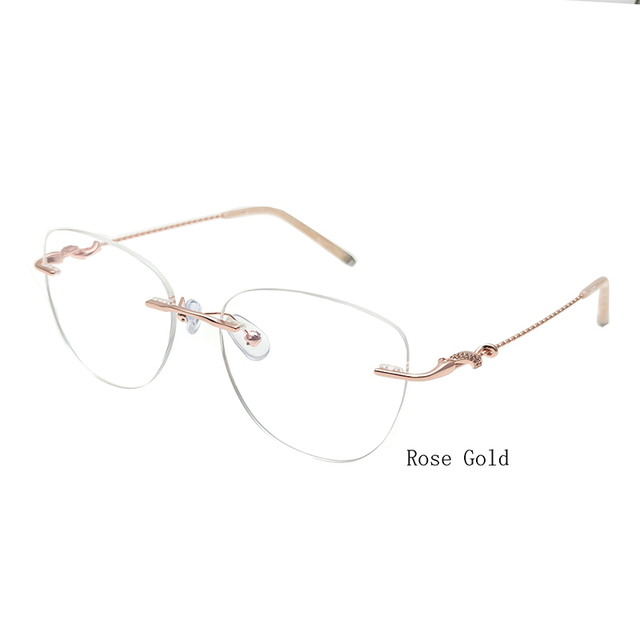 Yasee Metal Optical Glasses Remless Eyewear Frames Women Eyeglasses Fashion  Diamond Design