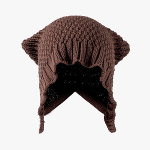 Bonnet tricoté unisexe en coton 100% style J ajouré et souple, idéal pour la maternité et la période post-partum – Vente en gros - Product Image 1