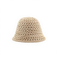 Topi Jerami Pantai Wanita Gaya Korea Desain Anyaman, Fashionable, Serbaguna, Tipis, Pelindung Wajah, Model Bucket