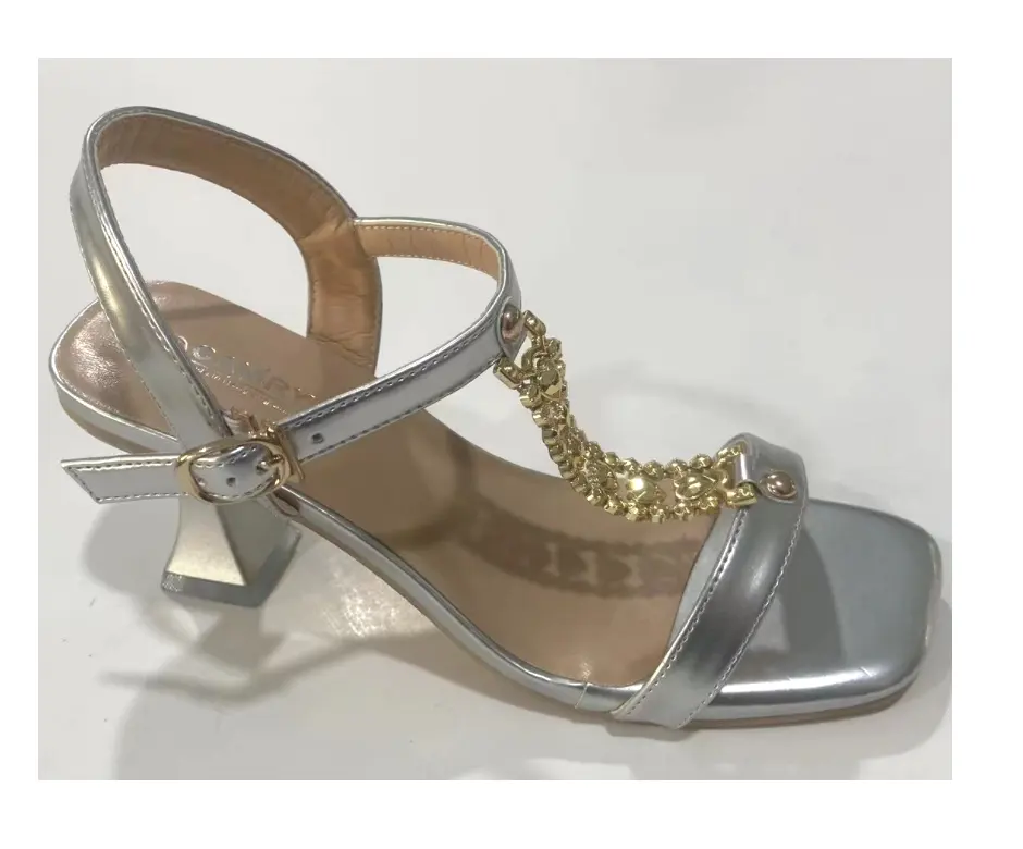 2024 Mode elegante Sandalen silber hohe Absätze Sommerschuhe gemütliche Sandalen für Damen