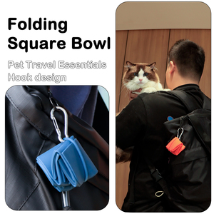 Sunraymascota 2025 Nouvelles Couleurs Personnalisées Bol <span class=keywords><strong>de</strong></span> Voyage Pliable Portable pour Animaux <span class=keywords><strong>de</strong></span> Compagnie, Gamelle Carrée en Silicone pour Nourriture et Eau pour Chien - Product Image 6