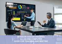 Hiseeview 4K Android Windows 11 Interaktives Smart Board 75 Zoll Touchscreen-Monitor 20-Touch-Punkte Interaktives Whiteboard