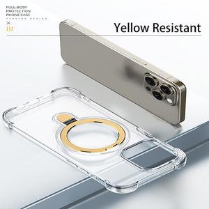 Étui de téléphone magnétique avec béquille ultra transparent pour iPhone 16 15 Pro Max <span class=keywords><strong>14</strong></span> 13 12, coque transparente avec support, nouveaux produits 2024 - Product Image 2