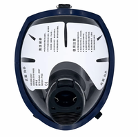 Masque à gaz intégral bleu foncé, visière ultra large, sans filtre, certifié NIOSH P100 KN95 CE, pour la protection contre les vapeurs chimiques, les fumées et la poussière.