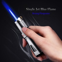 Briquet torche JOBON à flamme jet, rechargeable au gaz butane, design minimaliste, logo personnalisé, en alliage de zinc, pour l'extérieur