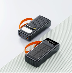 Banco de Energía Solar 2k5k con <span class=keywords><strong>4</strong></span> Cables de Carga Integrados, Lámpara LED para Camping, Cable Multifuncional, Batería Portátil Delgada, Carga Rápida PD de 22.5W - Product Image 2
