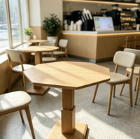 Table de négociation de style nordique minimaliste en bois massif pour hôtel, maison d'hôtes, salon de thé et café