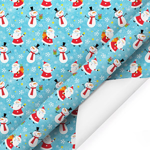 Factory Bulk Supply Waterproof 80gsm Coated <b>Paper</b> Snowman Christmas Gift Wrapping <b>Paper</b> <b>Roll</b> Holiday Gift Packing - Product Image 2