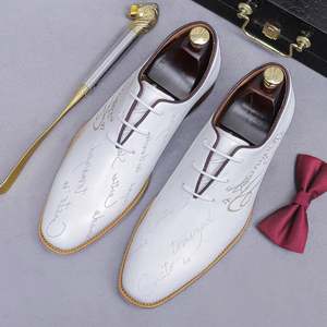 Elegantes Zapatos de Vestir Derby para Hombre, Diseño Brogue Hecho a Mano, Cuero Vacuno Genuino, Ligeros, Suaves, para Traje Formal de Negocios, Otoño, Impermeables - Product Image 1