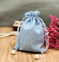 Pochette à bijoux en chanvre faite à la main personnalisée sac de jute en gros