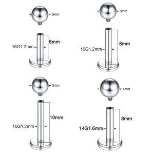 Pièces de rechange pour piercing de cartilage d'oreille en acier inoxydable, à vis sphérique, pour usage dentaire externe, accessoire unisexe - Product Image 3