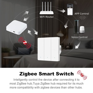 Interruptor de Parede <span class=keywords><strong>Smart</strong></span> Life ZigBee com Botão de Pressão 1 2 <span class=keywords><strong>3</strong></span> Gangue para Controle Remoto por Voz via APP Alexa Google Home Sem Fio Neutro - Product Image 5