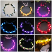 Nouveauté LED couronne florale couronne éclairer fleur bandeaux LED accessoires de cheveux pour filles femmes mariage anniversaire Festival fête