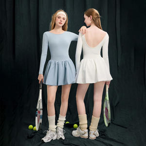 新款女式网球裙分体式高尔夫两件套百褶健身裙夏季跑步运动服套装 - Product Image 1