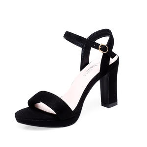 Escarpins à plateforme en cuir pour femmes, haut en couleurs <span class=keywords><strong>Beige</strong></span> et noir, tendance, Sexy, <span class=keywords><strong>bout</strong></span> <span class=keywords><strong>ouvert</strong></span>, lanière avec boucle pour soirée, boîte de nuit, mariage - Product Image 2