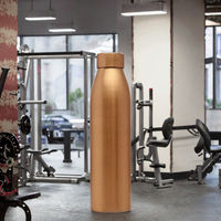 Bouteille d'eau en cuivre pur à 99 %, 0,95 L, finition mate, couvercle anti-fuite, poignée ergonomique, écologique, classique, unisexe, anti-corrosion