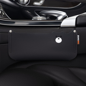 Organisateur de siège de voiture en cuir motif ours de dessin animé, sac de rangement multi-poches, poche latérale, durable, ajustement universel, pour BMW Toyota Honda - Product Image 5