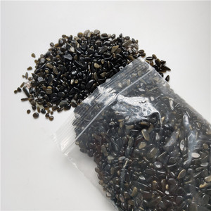 Đá Tự Nhiên 5 ~ 7 Mm Đá Dăm Sỏi Obsidian Vàng Đen Với Đèn Flash Vàng - Product Image 2