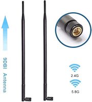 Antenne Wifi omnidirectionnelle 2,4-2,5 GHz 9dBi 12dBi à gain élevé, antenne de routeur omnidirectionnelle