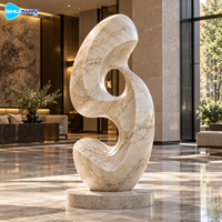 Sculpture abstraite moderne en marbre, sculpture en pierre sculptée à la main, décoration personnalisée pour villa de luxe, hall d'hôtel, cour, galerie, intérieur