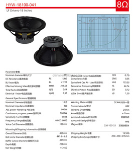 Altavoz de Medios-Bajos de 18 Pulgadas, Doble Imán, 800W RMS, 1600W Pico, Bobina de 4 Pulgadas, 8 Ohmios, Subwoofer Profesional de Audio, Resistente al Agua, de Aluminio, para Sistemas Line Array - Product Image 3