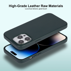 Housse de téléphone en cuir de luxe pour Apple Iphone 13/14/15 Msafe, étui en cuir pour iPhone 13 Pro Max étui magnétique pour téléphone - Product Image 5