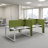Panneau de séparation acoustique de bureau en fibre de polyester vert olive, écran de travail, panneau de confidentialité