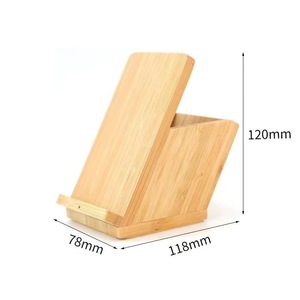 Wooden <b>Pen</b> Holder Bamboo Square Modern Simple Office Desktop Storage <b>Box</b> Natural Wood Color - Product Image 4