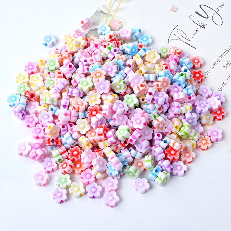 3500pcs Acrílico Pequena Flor Loose Beads Para Jóias Fazendo Crianças Handmade String Beaded Pulseiras