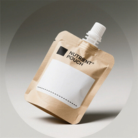 Pochette à bec verseur en papier kraft biodégradable pour recharge de shampoing, savon liquide et gel douche, écologique, autoportante, imprimée sur mesure