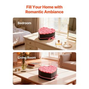 Forever Flowers 27 Pink Preserved Roses Heart Box 3-5 Years Birthday Gift for Women <strong>Wife</strong> Mother <strong>Valentine's</strong> Day - Product Image 6