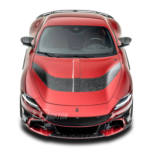 MSY Style Partial Exposed Dry Carbon Fiber <b>Hood</b> Bonnet For Ferrari Roma 2020-2025 - Product Image 2