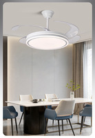 Ventilateurs de plafond intérieurs à moteur en cuivre de 42 pouces à faible bruit avec éclairage LED et télécommande rétractable pour la maison, le salon, la salle à manger, la chambre