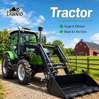 Tracteur agricole LAWNIO conforme aux normes internationales, moteur 4 cylindres, sélection de vitesses flexible pour le travail sur le terrain, tracteur 4x4