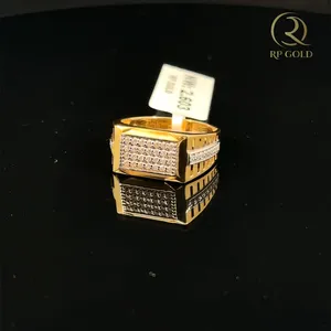 Elegant gold <b>ring</b> with sparkling stones modern <b>mens</b> jewelry bold design perfect for wedding gift luxury accessory stylish wear - Product Image 3